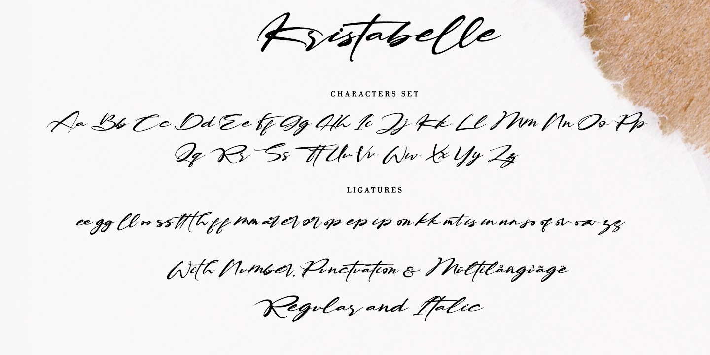 Przykład czcionki Kristabelle Italic